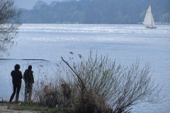 © Martina Miethig, Berlin, Berliner Havel Pärchen und Segelboot im Gegenlicht