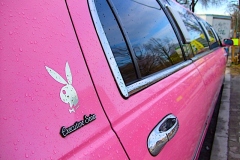 © Martina Miethig, Berlin, Berlin-Verkehr I., rosa Limousine mit Playboy-Hasen in Charlottenburg