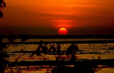 © Martina Miethig, Laos, Mekong, Sonnenuntergang