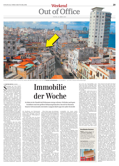Kuba-Reportage in der Financial Times Deutschland
