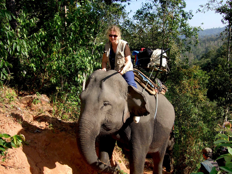 Martina Miethig, Elefanten Trekking, Nordthailand